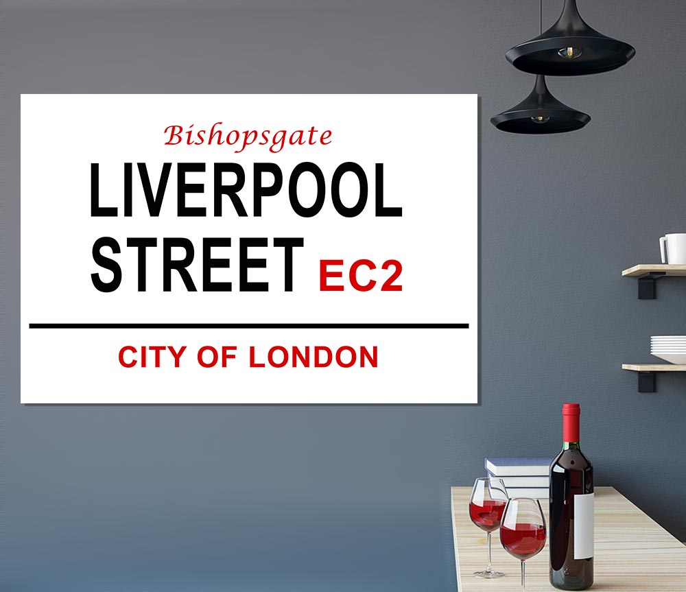 Liverpool Street Signs Print Poster Wall Art