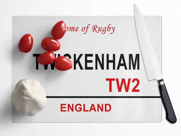 Twickenham Signs Glass Chopping Board