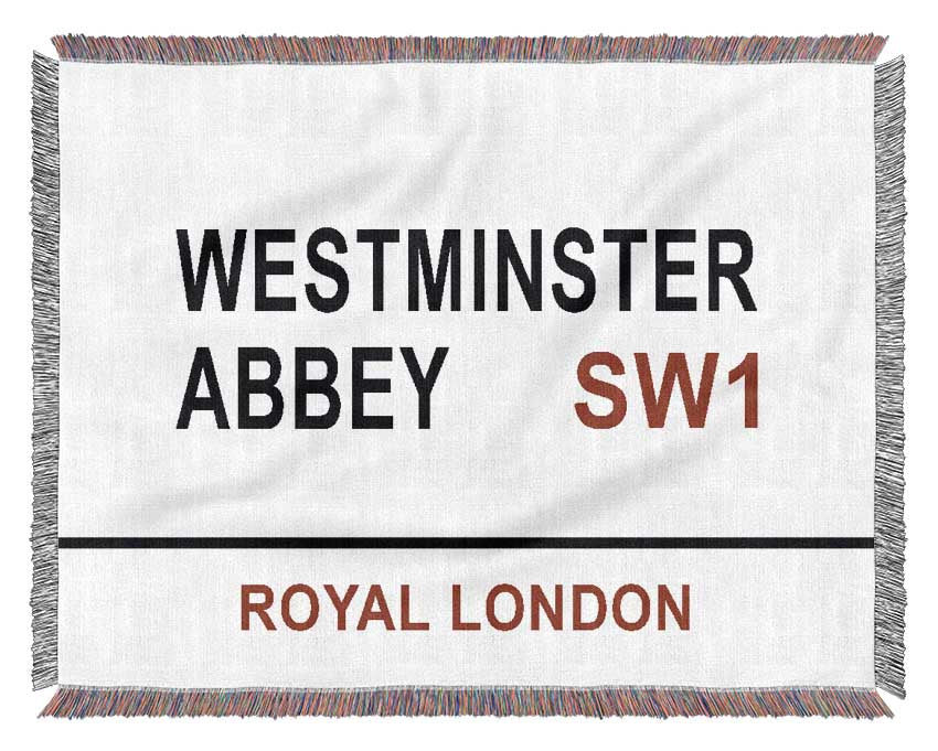 Westminster Abbey Signs Woven Blanket