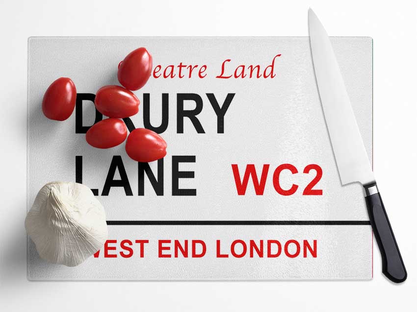 Drury Lane Signs Glass Chopping Board