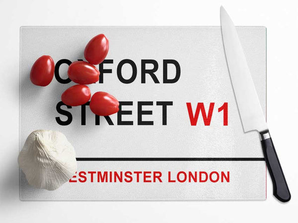 Oxford Street Signs Glass Chopping Board