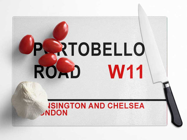 Portobello Road Signs Glass Chopping Board