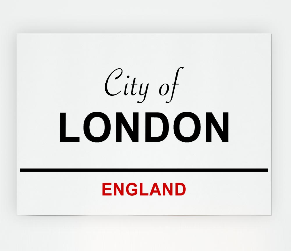 City Of London Signs Print Poster Wall Art