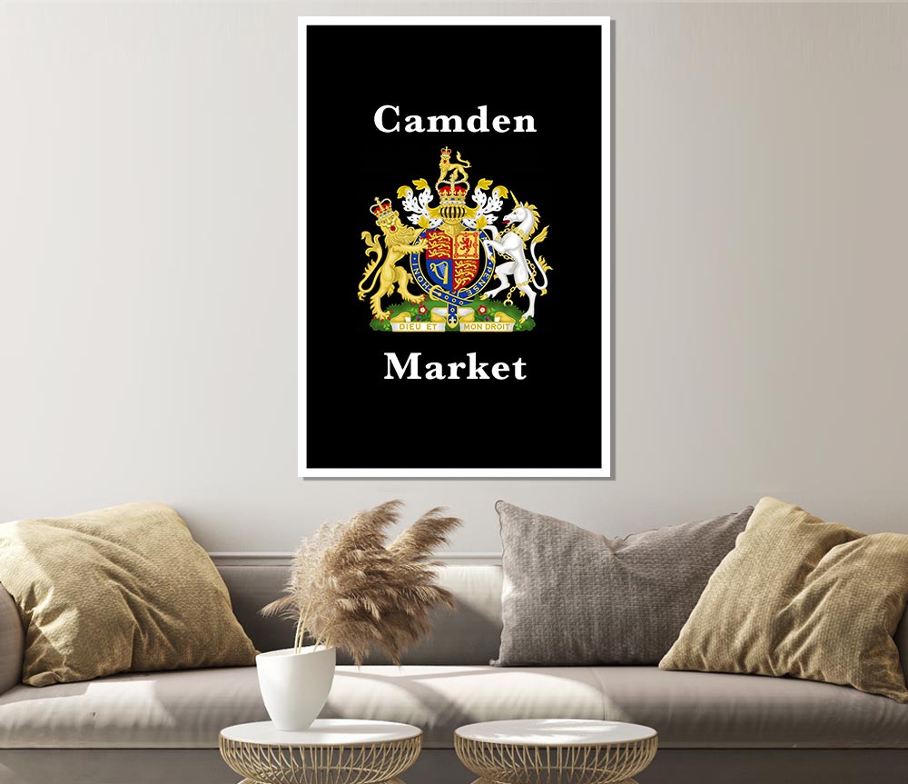 Camden Market Emblem Signs Print Poster Wall Art