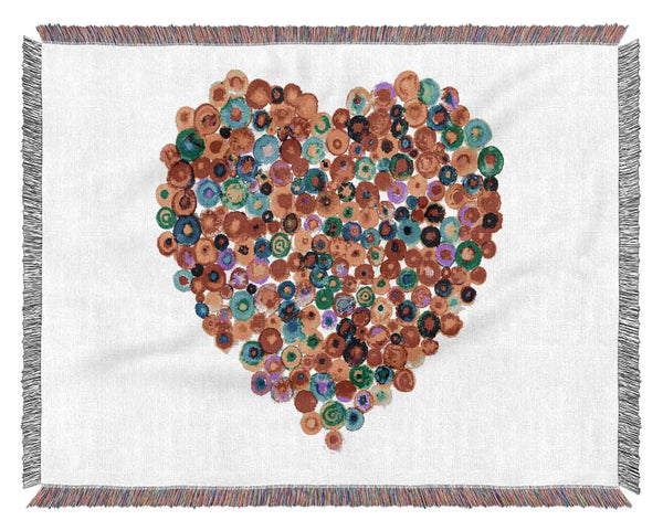 Colourful Heart Woven Blanket