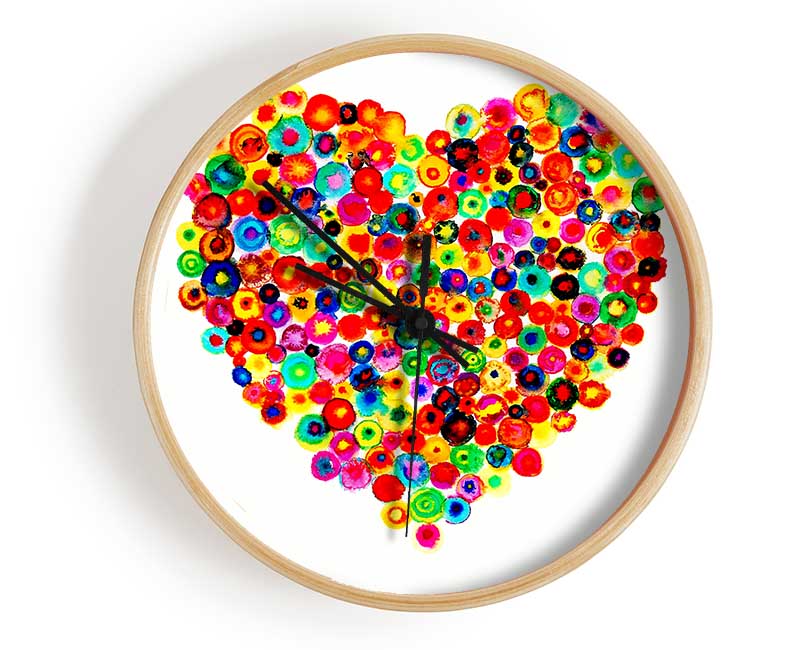 Colourful Heart Clock - Wallart-Direct UK