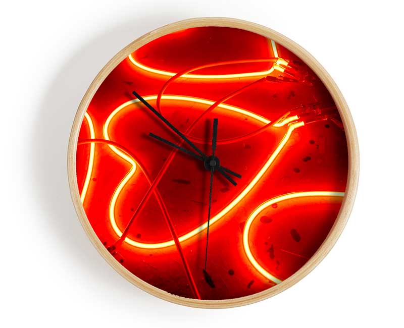 Valentines Day Neon Heart Clock - Wallart-Direct UK