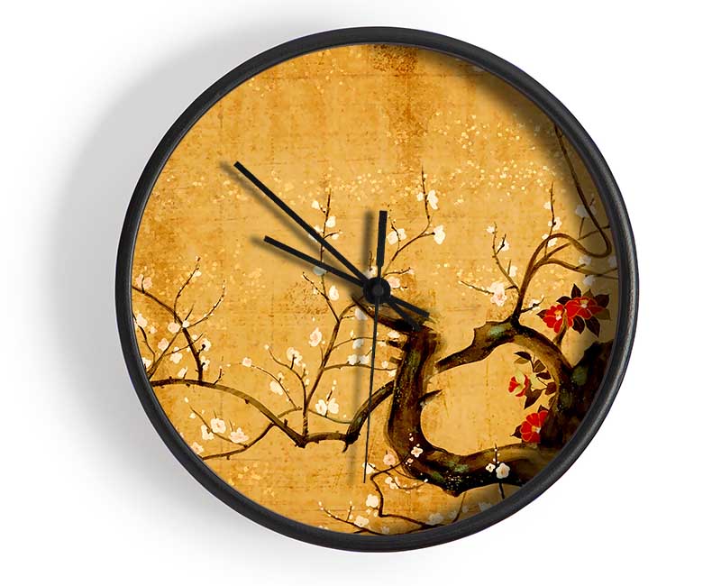 Japanese Flowers Clock - Wallart-Direct UK