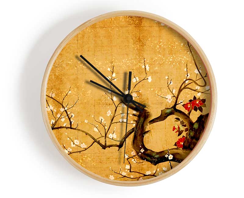 Japanese Flowers Clock - Wallart-Direct UK