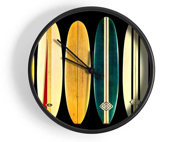 Surfboards At The Ready Clock - Wallart-Direct UK