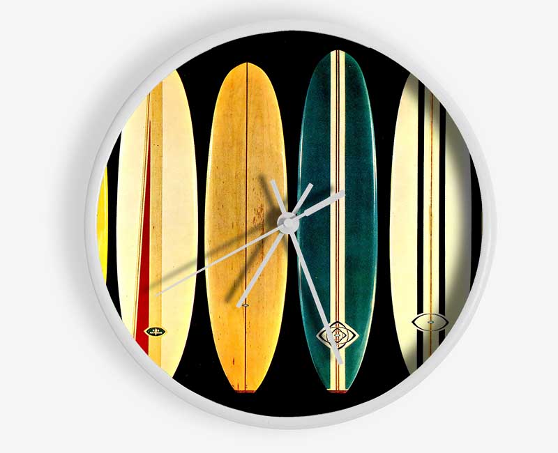 Surfboards At The Ready Clock - Wallart-Direct UK