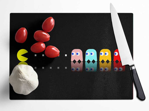 Pacman Ghosts Glass Chopping Board