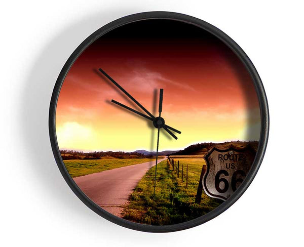 Drive Route 66 Clock - Wallart-Direct UK