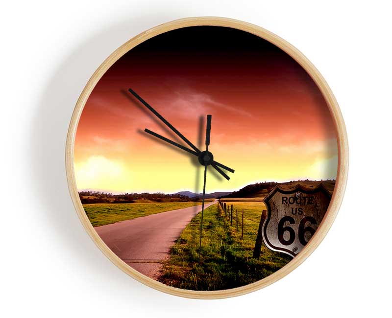 Drive Route 66 Clock - Wallart-Direct UK