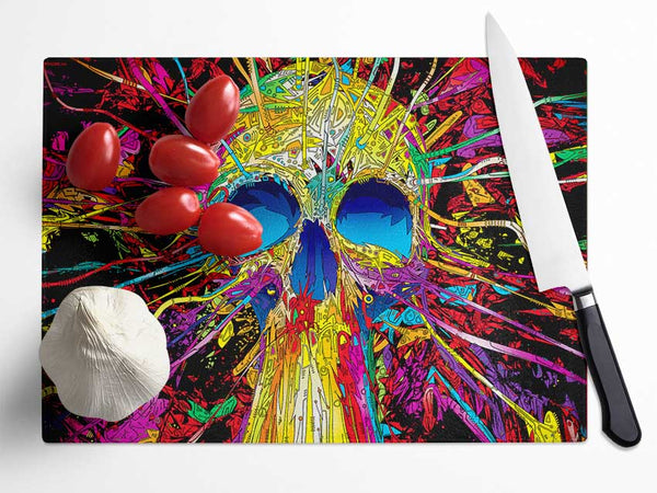 Skulls Colorful Glass Chopping Board