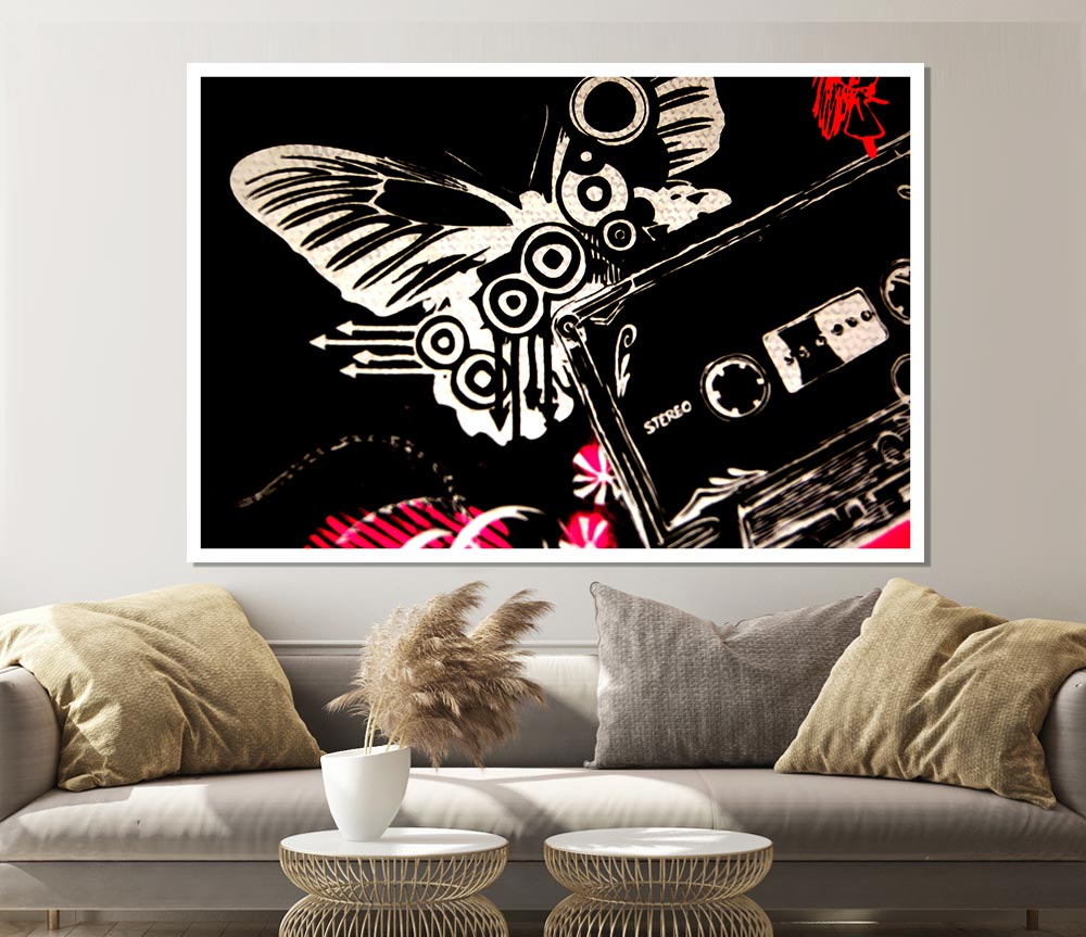 Tape Butterfly Print Poster Wall Art