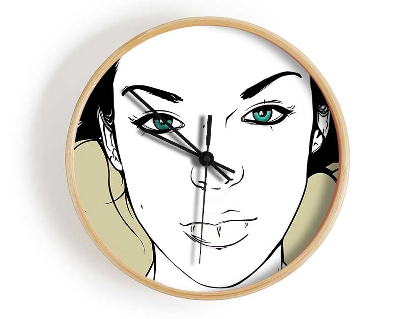 Green Eyed Babe Clock - Wallart-Direct UK