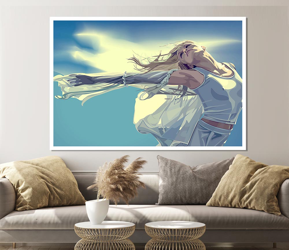 Wind Babe Print Poster Wall Art