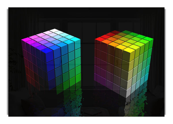 Colorful Cubes Black