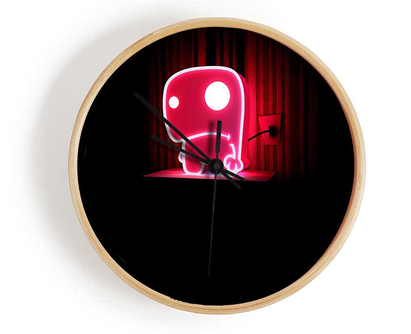 Pink Sad Face Clock - Wallart-Direct UK