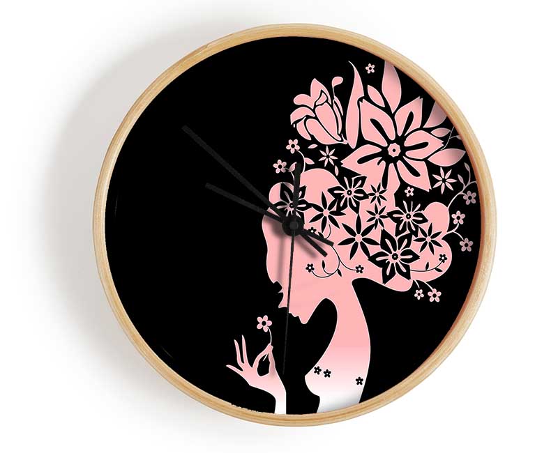 The Flower Girl Black Clock - Wallart-Direct UK