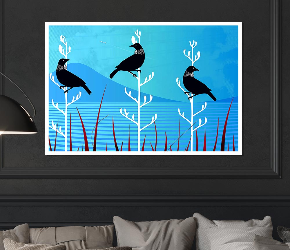 Tui Birds Print Poster Wall Art