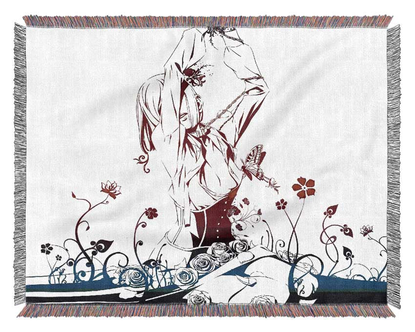 Red Garden Anime Woven Blanket