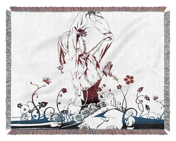 Red Garden Anime Woven Blanket