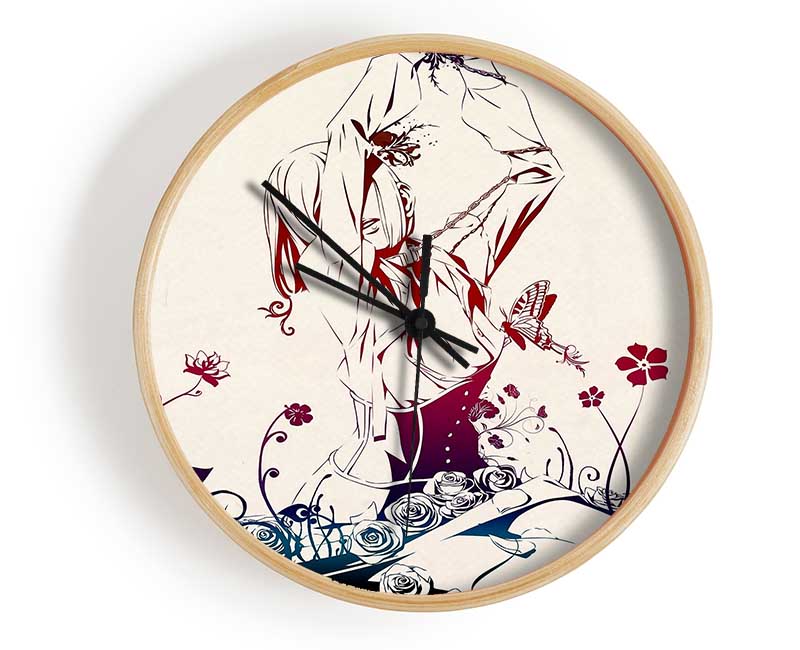 Red Garden Anime Clock - Wallart-Direct UK