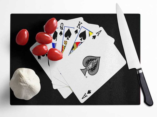 Playing Cards Glass Chopping Board