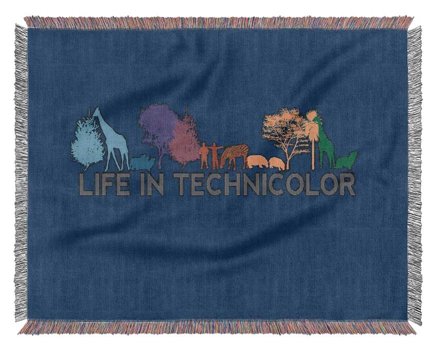 Life In Technicolor Woven Blanket