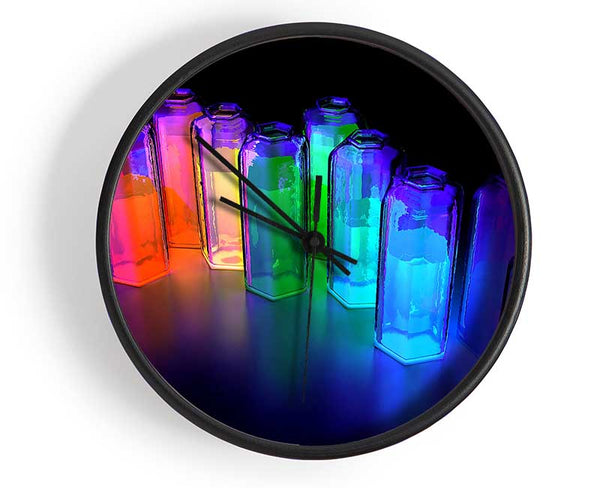 Colorful 3D Bottles Clock - Wallart-Direct UK