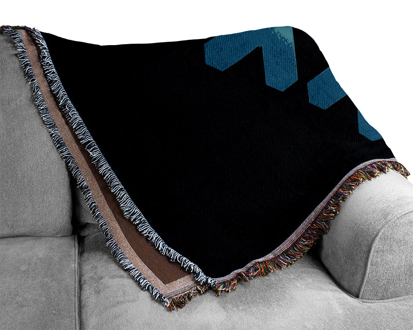 Blue Inset Woven Blanket