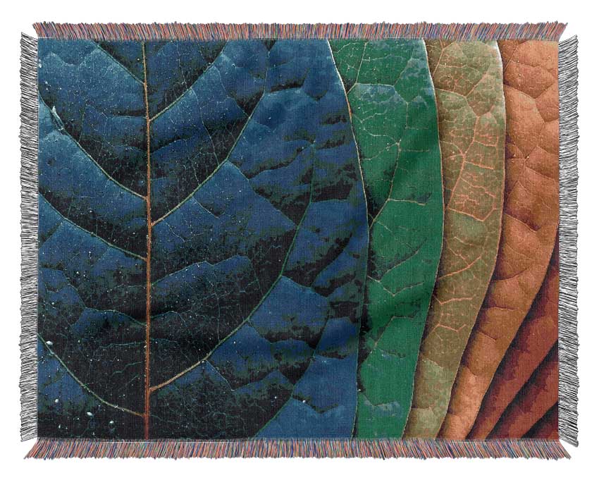 Colourful Leaves Woven Blanket