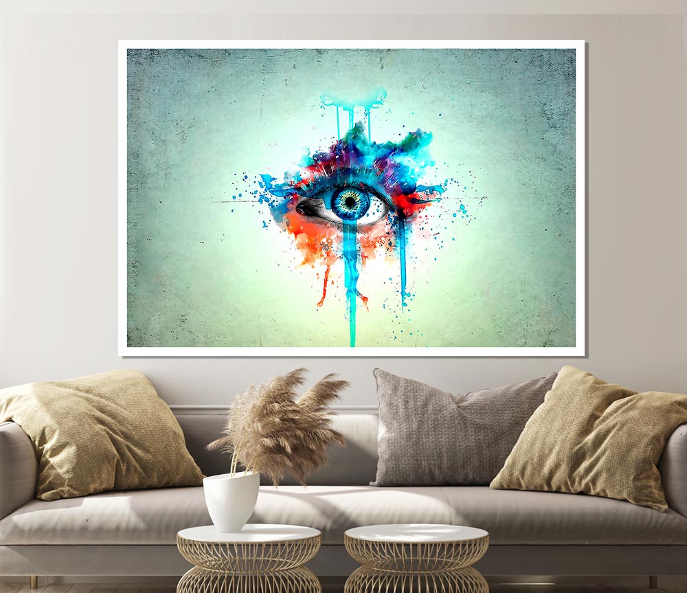 Eye Minimalistic Painting Print Poster Wall Art