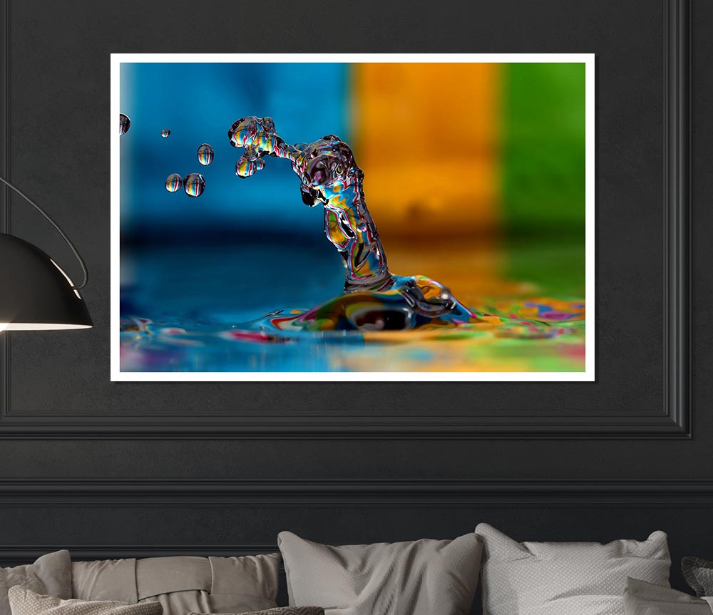 Colourful Water Splash Print Poster Wall Art