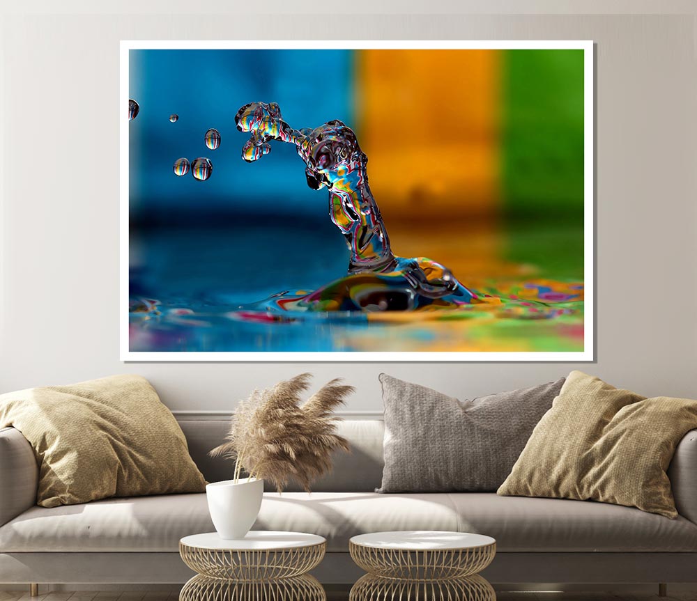 Colourful Water Splash Print Poster Wall Art