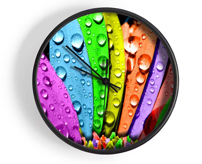 Colourful Flower Clock - Wallart-Direct UK