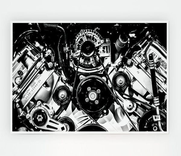 Big Block Engine Print Poster Wall Art