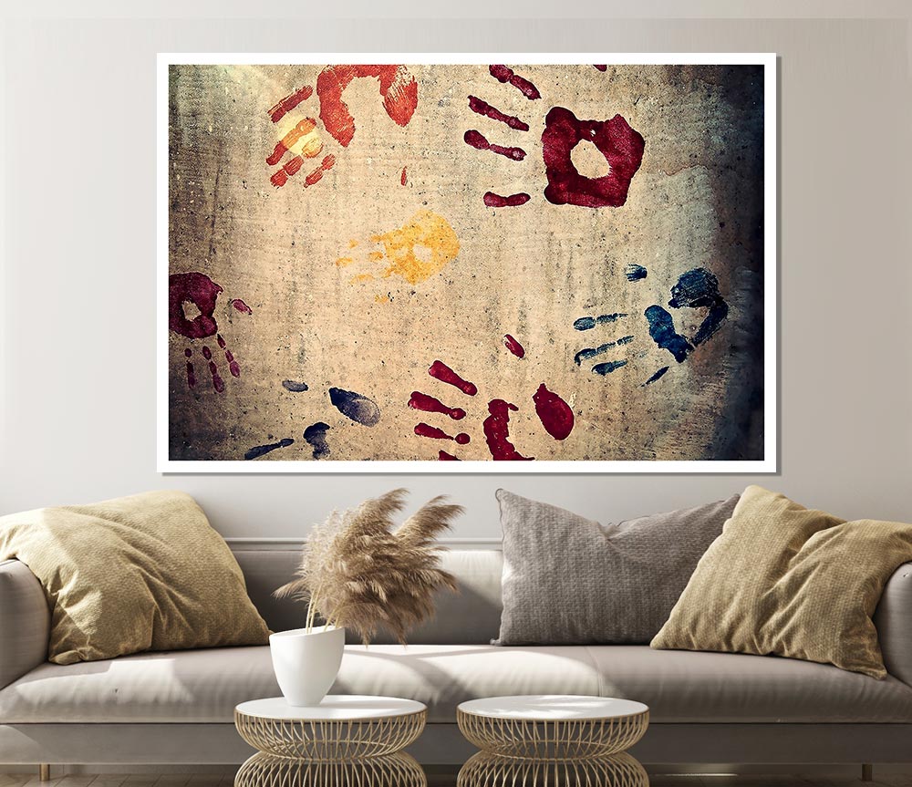 Handprints Print Poster Wall Art