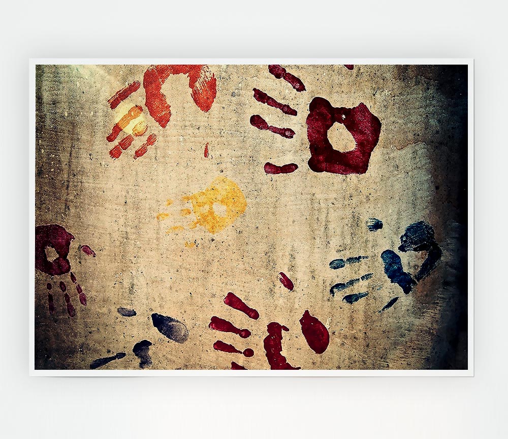 Handprints Print Poster Wall Art