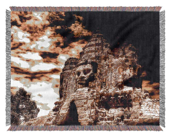 The Buddha King Of Angkor Wat Cambodia Woven Blanket