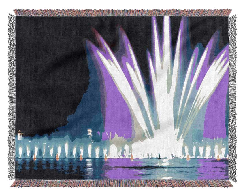 Fountain In Hala Ludowa Wroclaw Woven Blanket