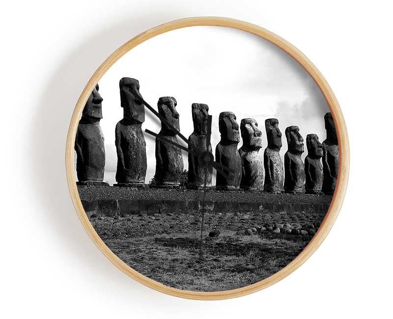 Easter Island Statues Clock - Wallart-Direct UK