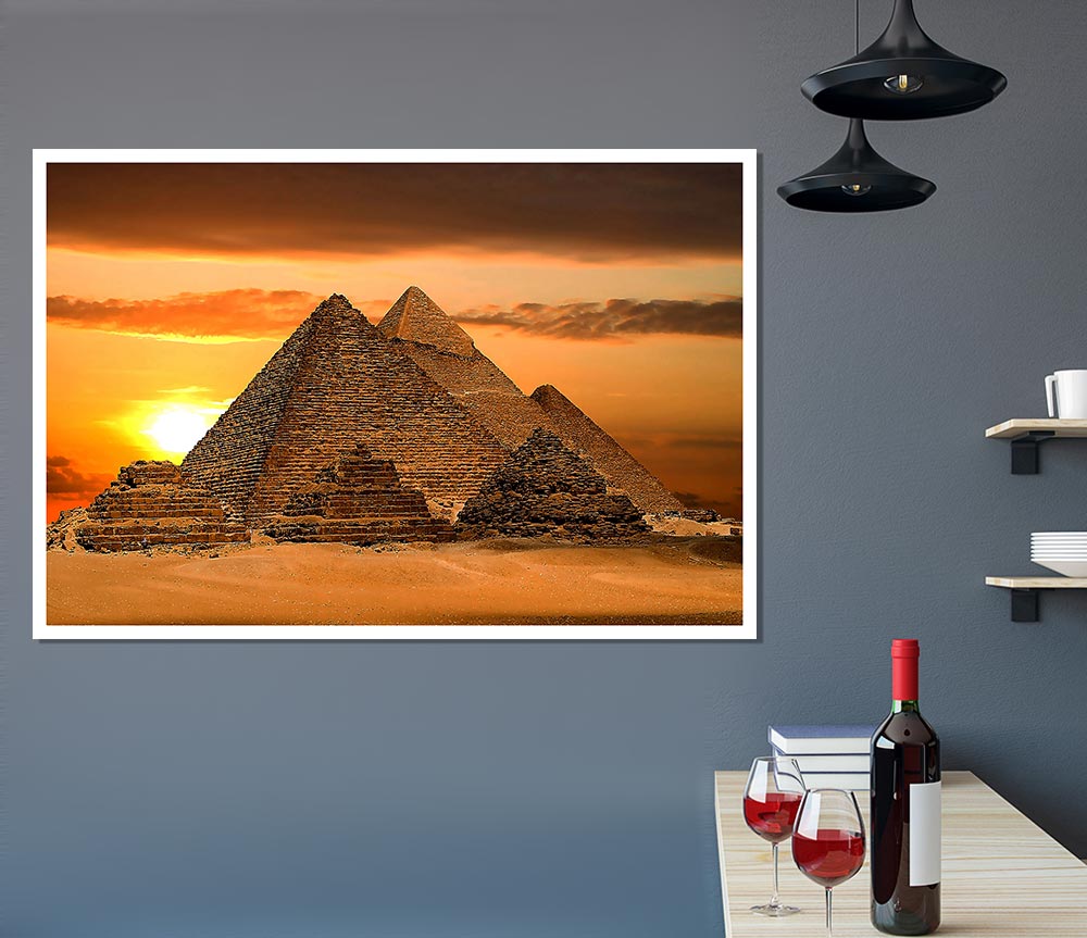 Egyptian Pyramids Cairo Egypt Africa Print Poster Wall Art