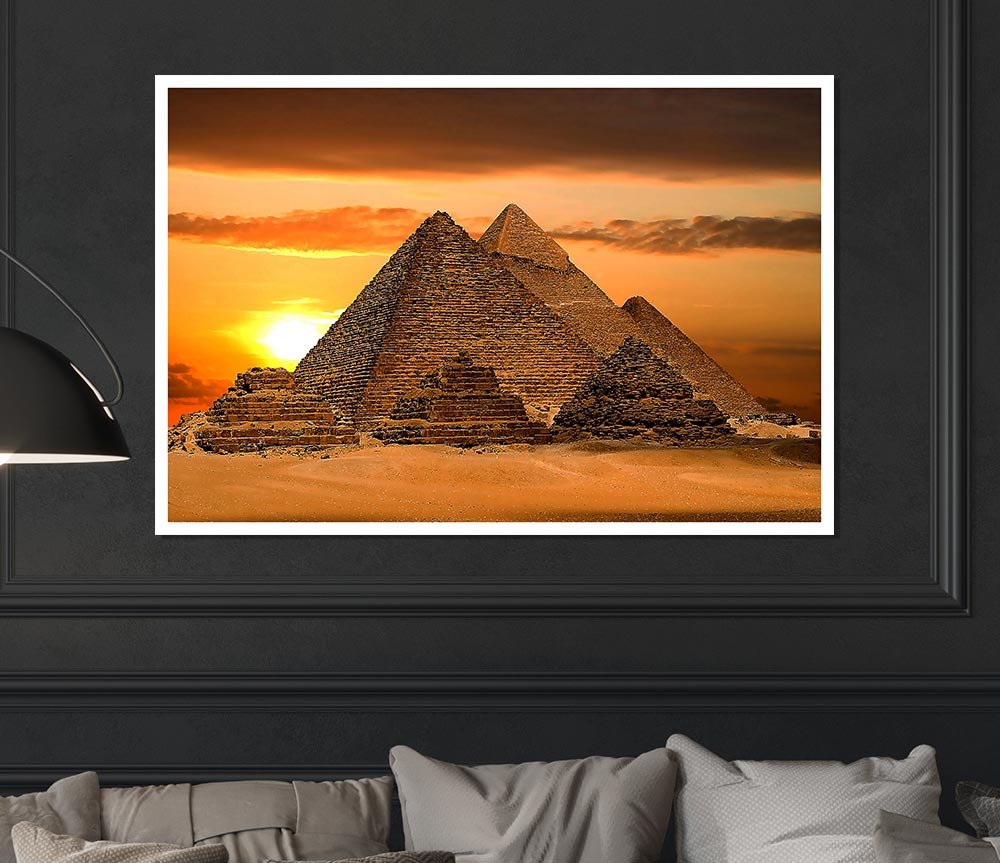 Egyptian Pyramids Cairo Egypt Africa Print Poster Wall Art