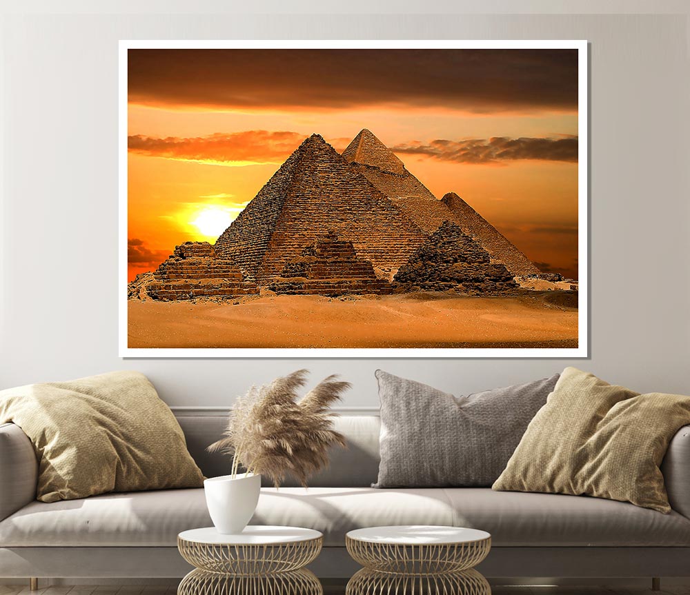 Egyptian Pyramids Cairo Egypt Africa Print Poster Wall Art