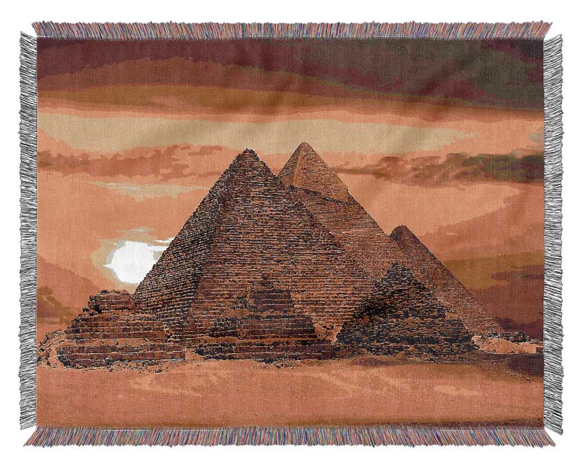 Egyptian Pyramids Cairo Egypt Africa Woven Blanket