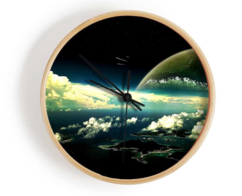 Panoramic View Of The Earth Clock - Wallart-Direct UK