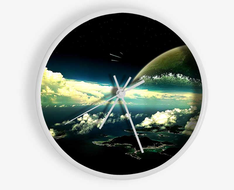 Panoramic View Of The Earth Clock - Wallart-Direct UK